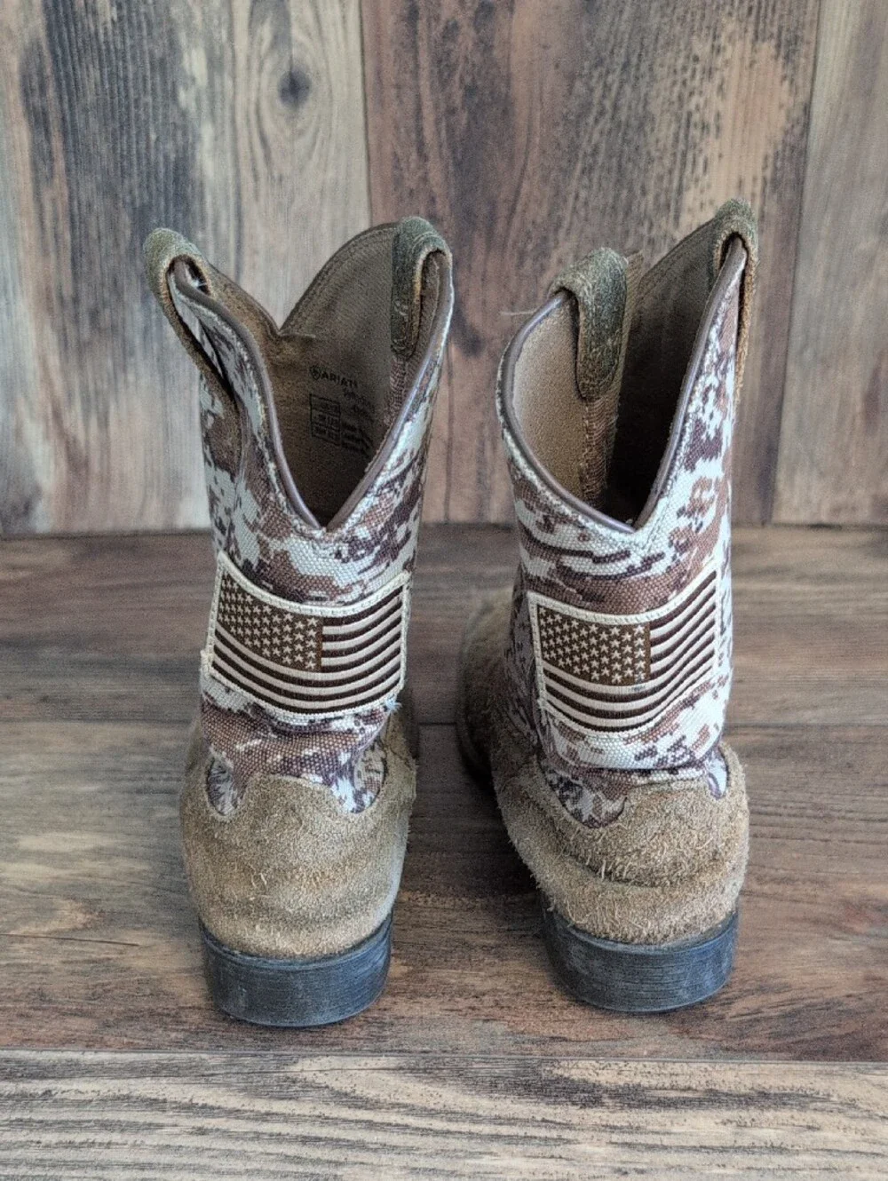Ariat Limited Edition Camo Patriotic Square Toe Western Cowboy Boots 1.5